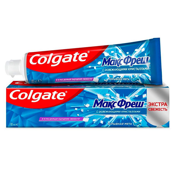 Зубная паста «Colgate» Макс Фреш с освежающими кристаллами, взрывная мята (1шт.)