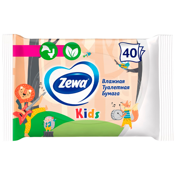 Влажная туалетная бумага Zemma Kids 40 листов