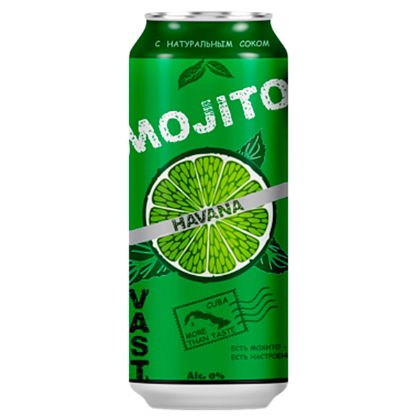Напиток Vast Mojito Havana 0.45 литра, газ, ж/б, 12 шт. в уп. Напиток Vast Mojito Havana 0.45 литра, газ, ж/б, 12 шт. в уп.