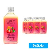 Oxy Balance Immuno шиповник, малина, мёд 0.4 литра, пэт, 9 шт. в уп.