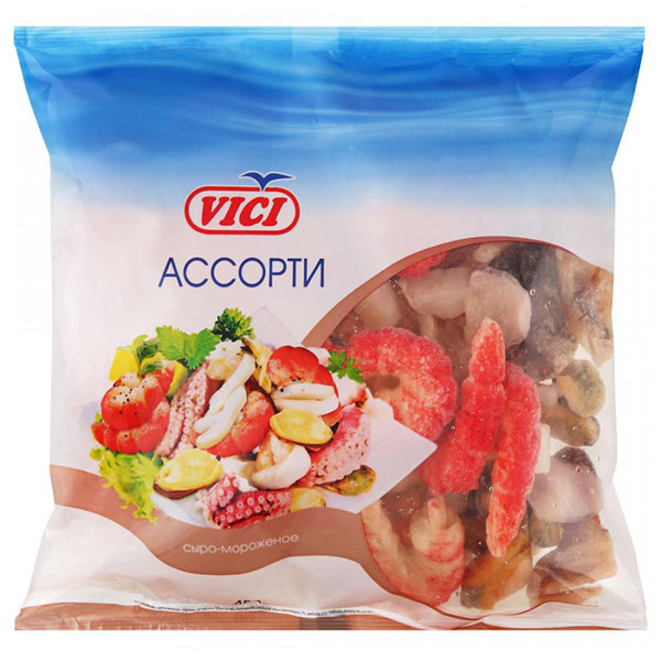 Ассорти из морепродуктов VICI сыро-мороженые 400 гр