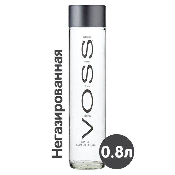 Вода Voss / Восс 0.8 литра, без газа, стекло, 12 шт. в уп.