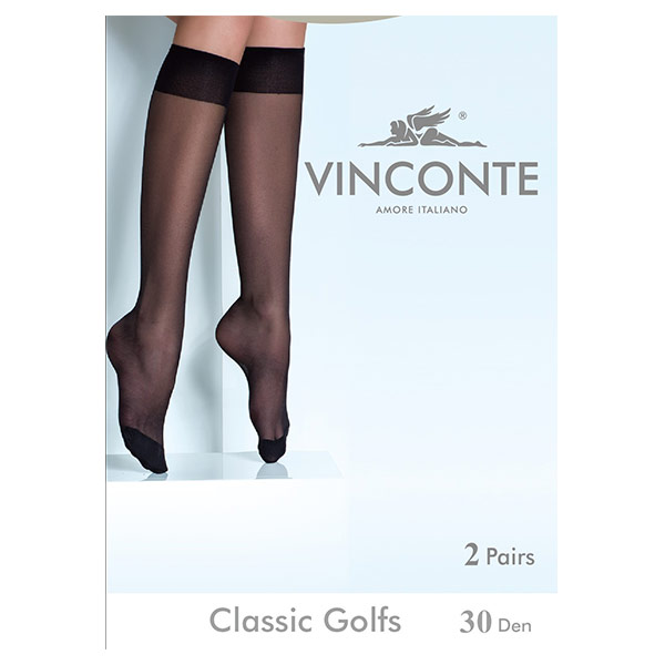Гольфы капроновые Vinconte Classic Golfs 30 Den 2 пары черные