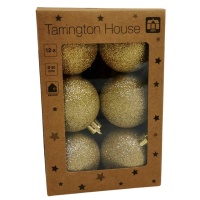Набор шаров Tarrington House золотой с блестками 5 см., 12 шт.