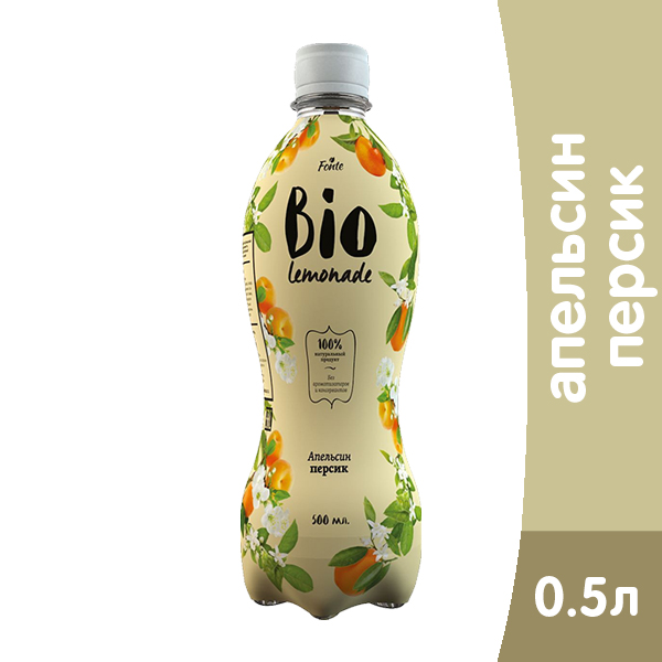 Bio Limonade апельсин-персик 0,5 литра, пэт, 12 шт. в уп.