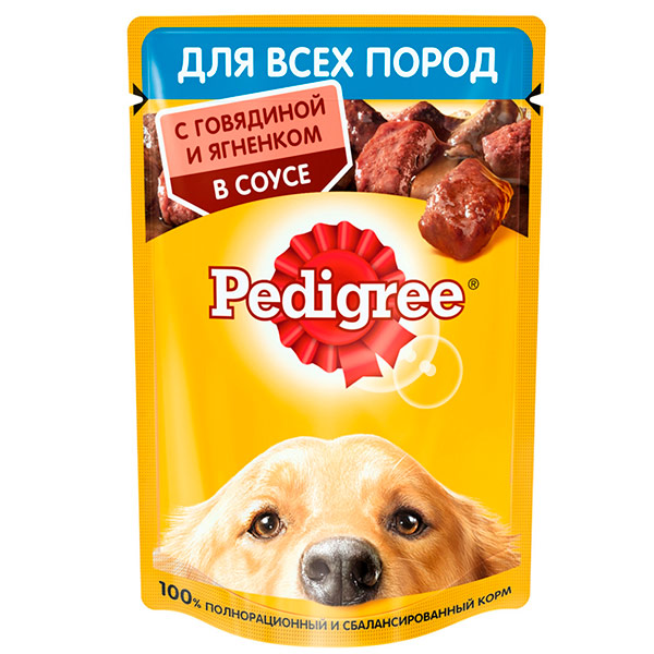 Корм Pedigree соус для собак с говядиной и ягненком 85 гр