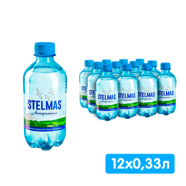 Вода Stelmas для детского питания 3+, 0.33 литра, без газа, пэт, 12 шт. в уп.