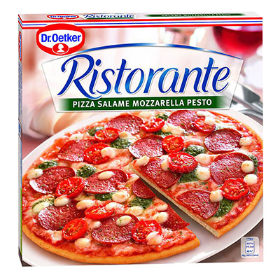 Пицца Dr. Oetker Ristorante Салями Моцарелла Песто, 360 гр.