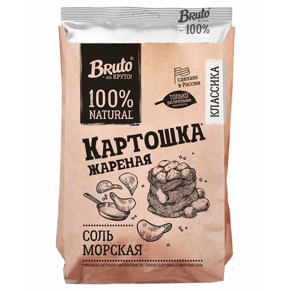 Картошка жареная Bruto морсая соль масло 130 гр