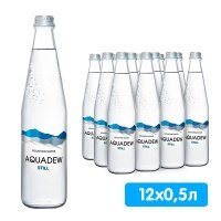 Вода Aqua Dew 0.5 литра, без газа, стекло, 12 шт. в уп.