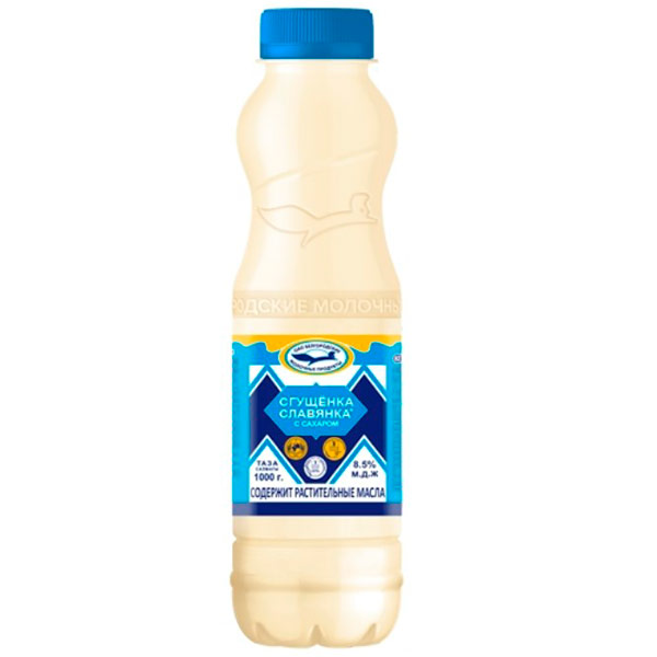 Сгущенный молокосодержащий продукт Сгущенка Славянка с сахаром 8,5% СЗМЖ 1000 гр