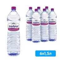 Вода Эльбрус 1.5 литра, без газа, пэт, 6 шт. в уп.