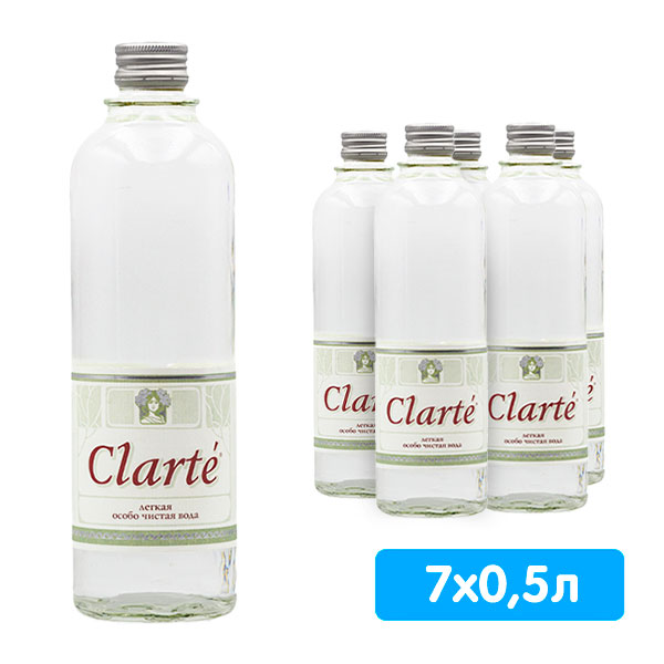 

Вода Clarte 0,5 литра, без газа, стекло, 7 шт. в уп.