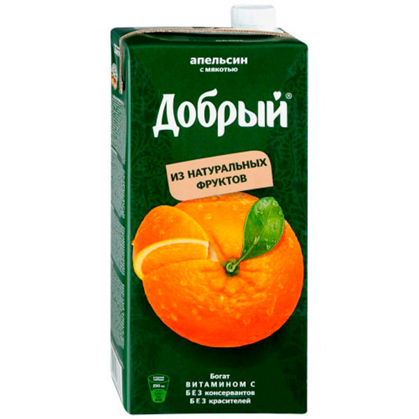 Нектар Добрый апельсин с мякотью 2 литра
