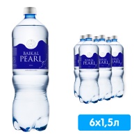 Вода Baikal Pearl / Жемчужина Байкала 1.5 литра, без газа, пэт, 6 шт. в уп.