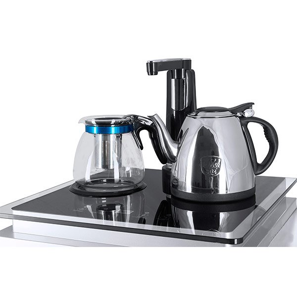 Кулер с чайным столиком Тиабар Ecotronic TB3-LE UV серебристый/черный (шкафчик 7 литров)