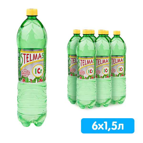 Вода Stelmas Zn Se I Cr 1.5 литра, без газа, пэт, 6 шт. в уп.