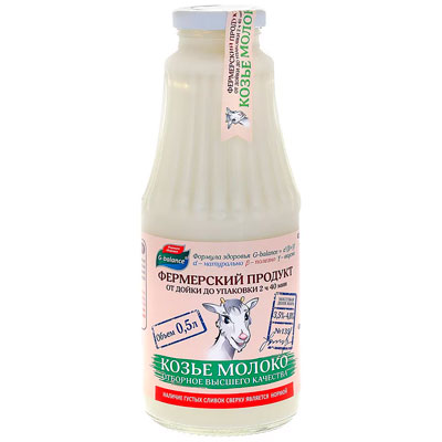 Молоко Фермерский продукт Козье G-Balance пастеризованное 3,5-4,8% 0,5 л БЗМЖ