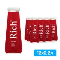 Нектар Rich вишня 0.2 литра, стекло, 12 шт. в уп.
