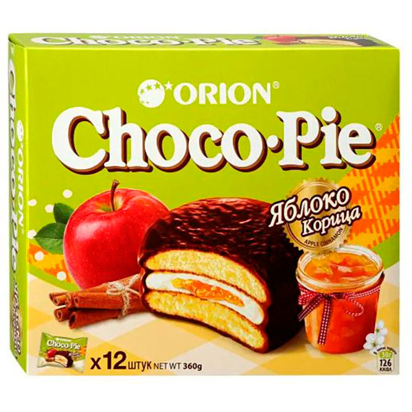 

Пирожное Чоко Пай ORION Яблоко-Корица 12шт 360 гр