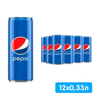 Pepsi-Cola / Пепси Кола импорт 0.33 литра, ж/б, 12 шт.в уп.