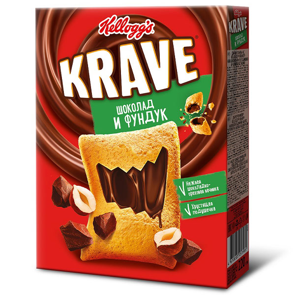 Подушечки шоколад и фундук Kellogg's Krave 220 гр