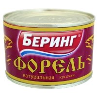 Форель Беринг натуральная кусочки ж/б 230 гр