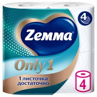 Туалетная бумага Zemma Just1 белая 4х-слойная (4шт.)