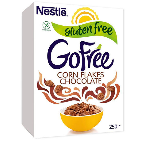 Готовый завтрак безглютеновый Nestle Go free шоколадный 250 гр