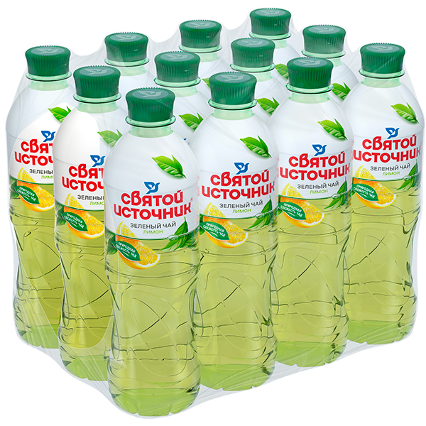 Напиток Святой источник Зеленый чай Лимон 0.5 литра, пэт, 12 шт. в уп.