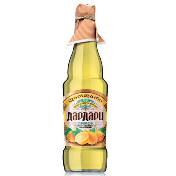 Лимонад Дардари лимон 0.5 литра, газ, стекло, 6 шт. в уп.