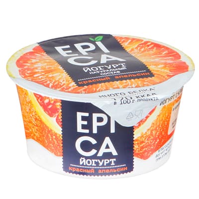 Йогурт Epica натуральный красный апельсин 4,8% БЗМЖ 130 гр