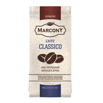 

Кофе Marcony Classico зерно в/у 500 гр