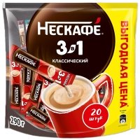 Кофейный напиток Nescafe / Нескафе Classic растворимый 3в1, 20 пак x 14,5 гр