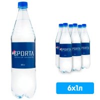 Вода Sporta 1 литр, без газа, пэт, 6 шт. в уп.