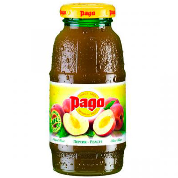 Pago / Паго  персик 0,2л ст (24шт.)
