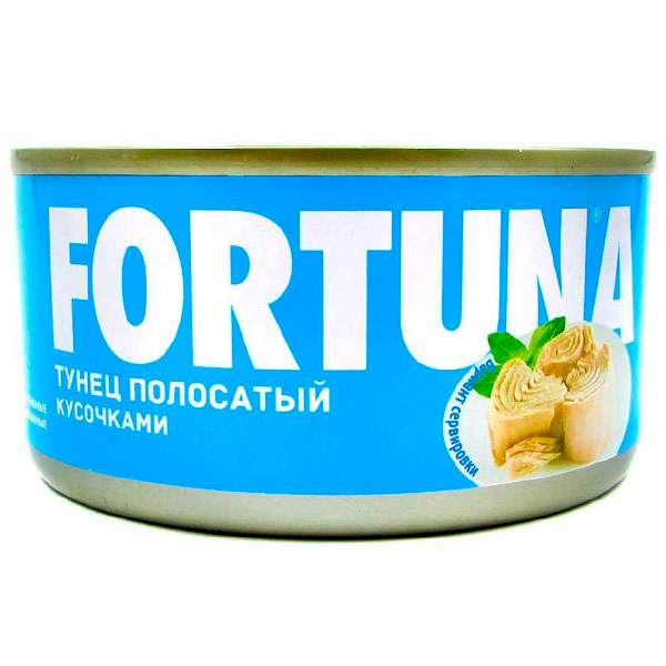Тунец Fortuna кусочками в собственном соку 185 гр
