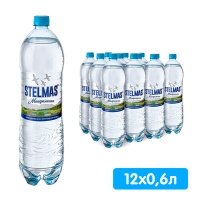 Вода Stelmas для детского питания 3+, 0.6 литра, без газа, пэт, 12 шт. в уп.