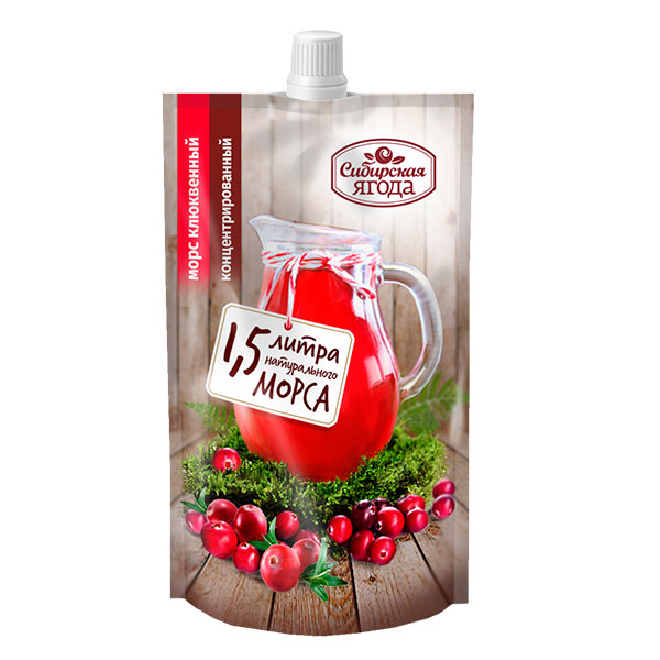 Морс Сибирская ягода концентрированный клюквенный 0.2 литров, 1 шт. в уп