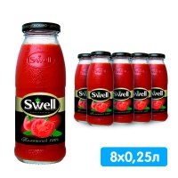 Томатный сок Swell / Свелл 0.25 литра, 8 шт. в уп.