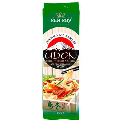 Лапша пшеничная Sen Soy Udon широкая 300 гр