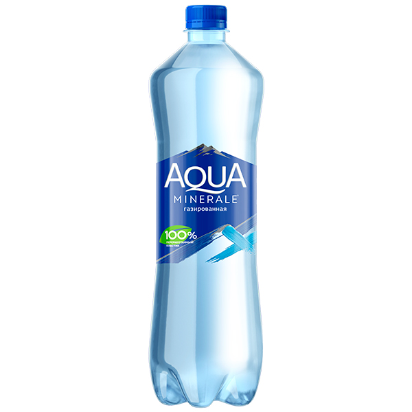 Вода Аква Минерале 1 литр, газ, пэт, 12 шт. в уп.