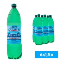 Вода Смирновская Аллея Источников Аква-Вайт 1.5 литра, газ, пэт, 6 шт. в уп.