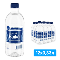 Вода Легенда Байкала 0.33 литра, без газа, пэт, 12 шт. в уп.