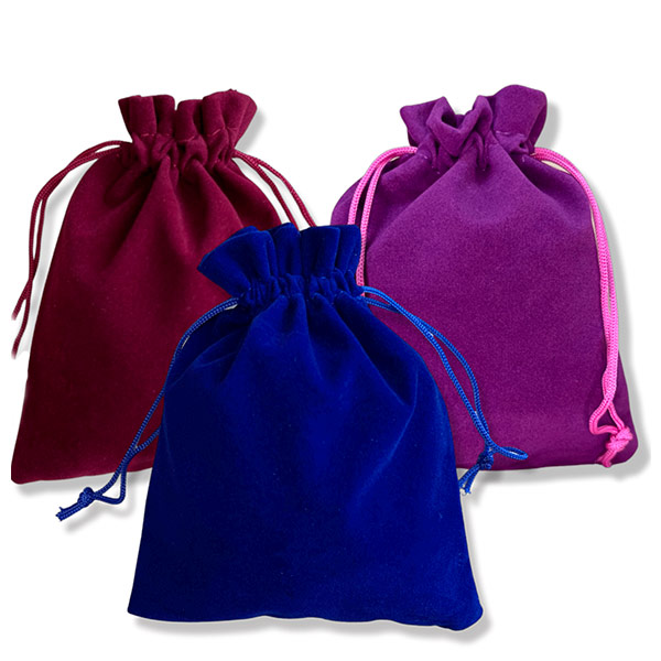 Мешочки для хранения бордовый, синий, пурпурный 12х15 см, 3 шт. в уп