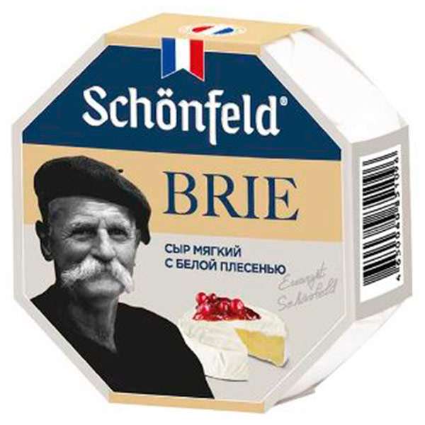 Сыр Schonfeld Brie мягкий с благородной белой плесенью 60% БЗМЖ 125 гр