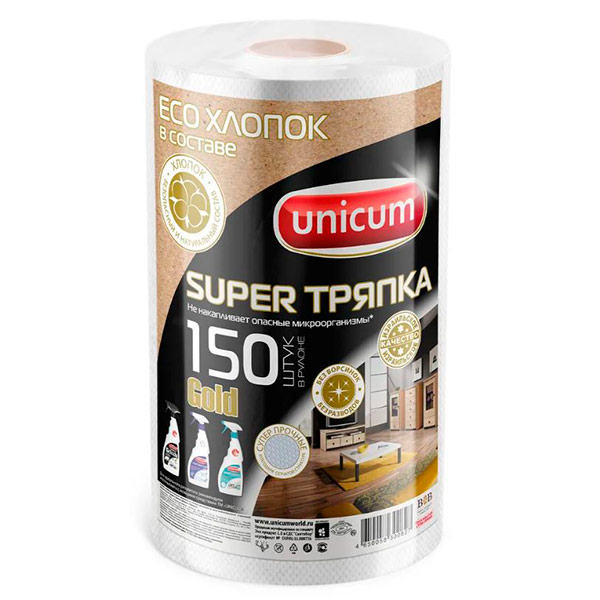 Супер тряпка белая Unicum  1рулон 150 шт - фото 1