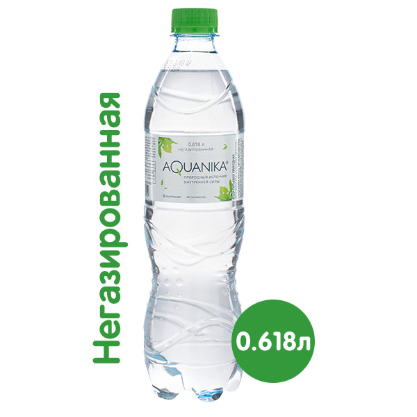 Вода Aquanika 0.618 литра, без газа, пэт, 12 шт. в уп Вода Aquanika 0.618 литра, без газа, пэт, 12 шт. в уп. - фото 1