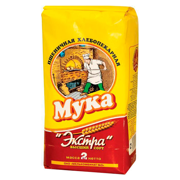 Мука Экстра пшеничная хлебопекарная высший сорт Мелькомбинат №3 2 кг