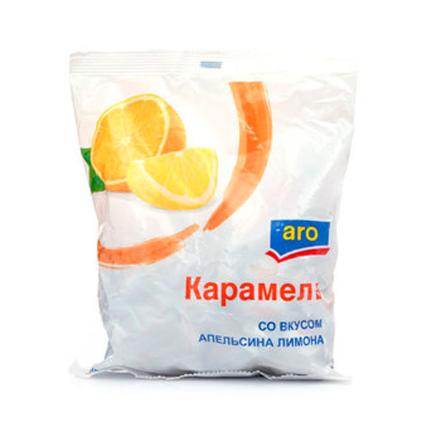 Карамель АРО со вкусом апельсина лимона 350 гр